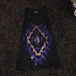 Black sequin tank top